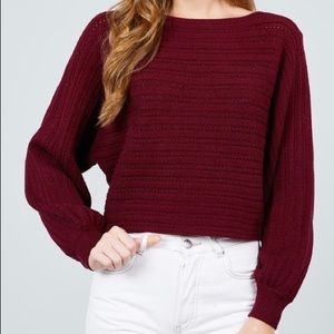 NWT! Active USA Women’s Chenille Boat Neck Dolman Sweater, Size Medium